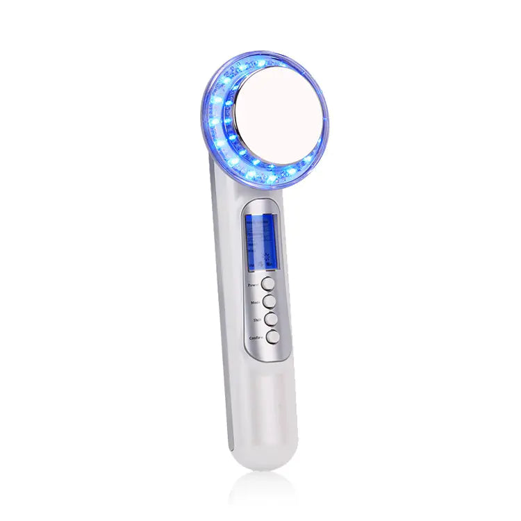 Ultrasound Ion Facial Device with LED Light Therapy