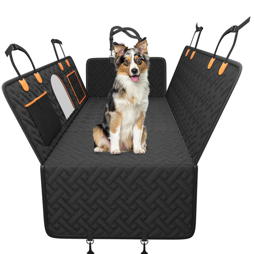 YITAHOME XL 56" Dog Car Seat Cover 100% Waterproof Back Seat Extender for Dogs Dog seat Cover for Back seat Hard Bottom Holds 400lbs Pet Protector with Mesh Window Scratch-Proof for Trucks SUV