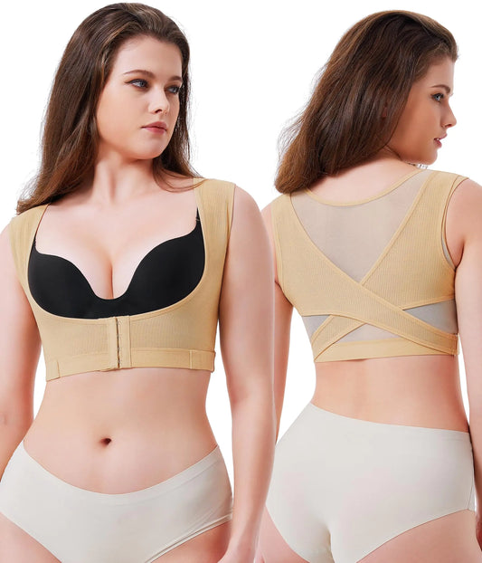 URSEXYLY Upper Back Brace for Women Breathable Posture Corrector Posture Support Back Straightener Pain Relief(Beige2XL)