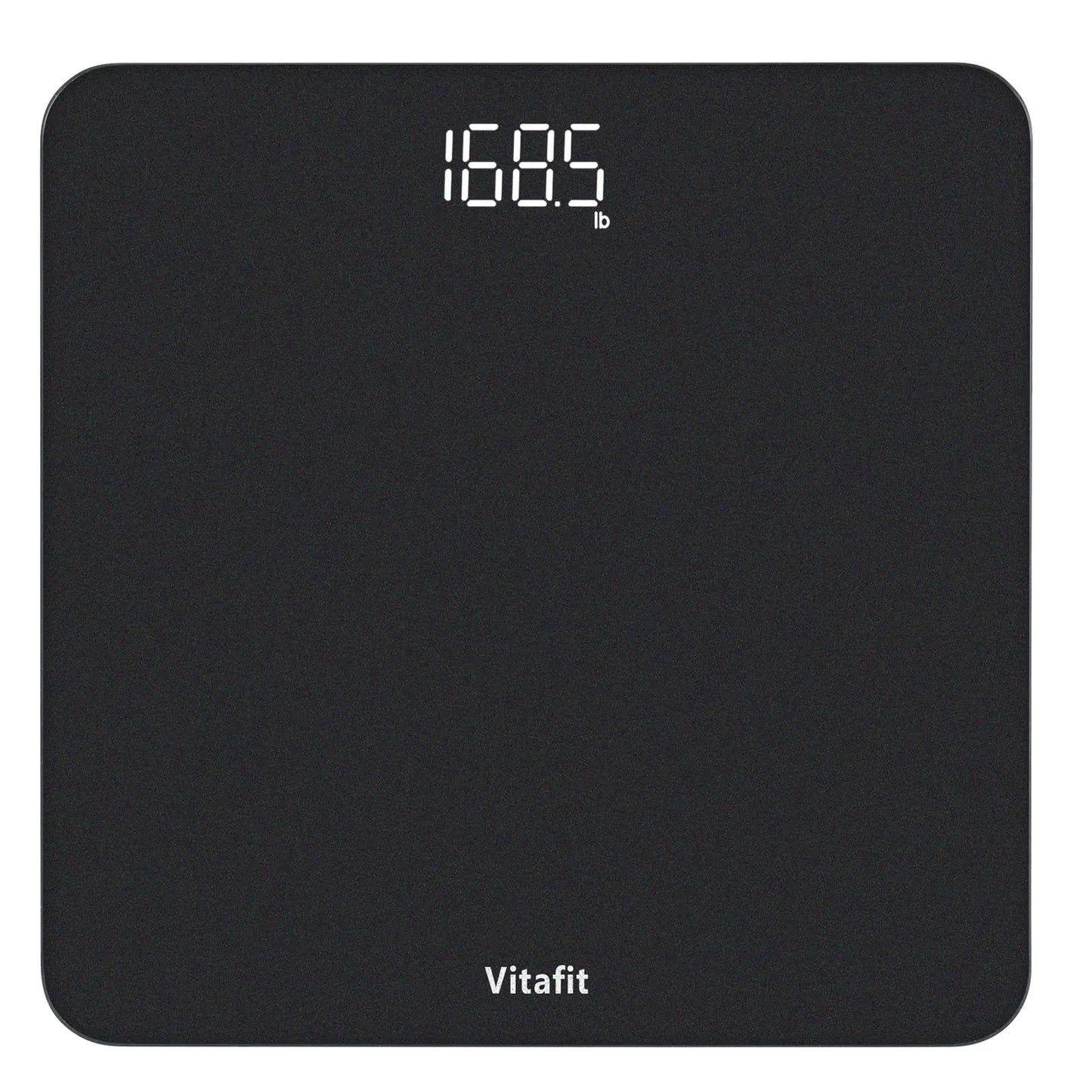 Vitafit Digital Bathroom Scale for Body Weight Weighing Professional Since 2001 Clear LED Display and Step-On 3*AAA Batteries Included 400lb/180kg Spray Silver Black