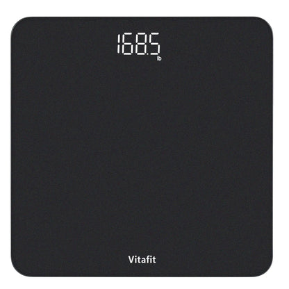 Vitafit Digital Bathroom Scale for Body Weight Weighing Professional Since 2001 Clear LED Display and Step-On 3*AAA Batteries Included 400lb/180kg Spray Silver Black