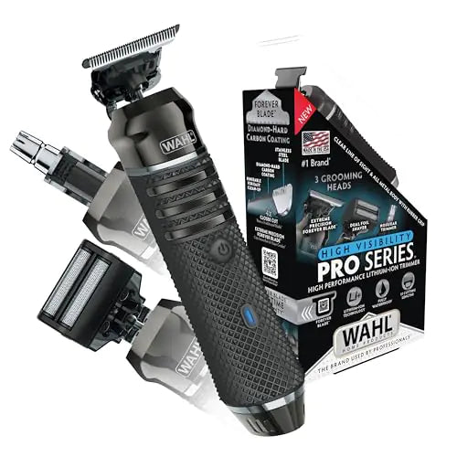 Wahl USA Pro Series High Visibility Skeleton Style Trimmer Lithium-Ion Cordless Rechargeable All in One Shaving & Close Cutting Beard Trimmer for Men with Near Zero Gap Blade – 3023437
